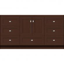 Strasser Woodenwork 16.846 - 60 X 18 X 32 Montlake Vanity Deco Miter Choc Oak Sb