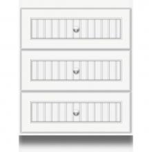 Strasser Woodenwork 12.324 - 24 X 18 X 32 Montlake Drawer Bank Beaded Sat White