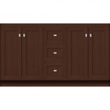 Strasser Woodenwork 28.953 - 60 X 21 X 34.5 Montlake View Vanity Shaker Choc Oak Db