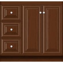 Strasser Woodenwork 24.724 - 36 X 21 X 34.5 Montlake View Vanity Classic Miter Pecan Cherry Lh