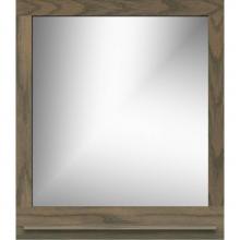 Strasser Woodenwork 85-051 - 30 X 4.5 X 33.5 Framed Mirror Non-Bev Square Dusky Oak W/Shf