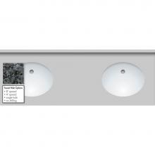 Strasser Woodenwork 67.705.8 - 61 X 22 X 1.25 Countertop Granite Blue Pearl 2X Oval White