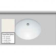 Strasser Woodenwork 67.797.8 - 37 X 22 X 1.25 Countertop Quartz Lattice Oval White