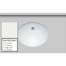 Strasser Woodenwork 67.327.1 - 37 X 22 X 1.25 Countertop Quartz Cotton White Oval White