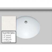 Strasser Woodenwork 67.227.8 - 31 X 22 X 1.25 Countertop Quartz Cotton White Oval White