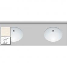Strasser Woodenwork 67.129.8 - 61 X 22 X 1.25 Countertop Quartz London Grey 2X Oval White