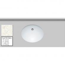 Strasser Woodenwork 67.790.0 - 49 X 22 X 1.25 Countertop Quartz Pearl White Polished Oval White