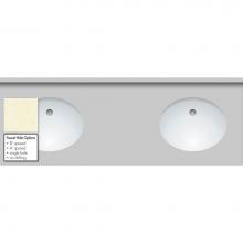Strasser Woodenwork 67.728.8 - 61 X 22 X 1.25 Countertop Quartz Botticcino 2X Oval White
