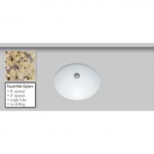 Strasser Woodenwork 69.400.8 - 43 X 19 X 1.25 Countertop Granite New Ven Gold Oval White