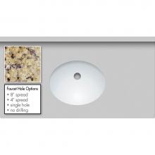 Strasser Woodenwork 69.300.1 - 37 X 19 X 1.25 Countertop Granite New Ven Gold Oval White
