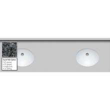 Strasser Woodenwork 69.705.4 - 61 X 19 X 1.25 Countertop Granite Blue Pearl 2X Oval White