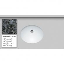 Strasser Woodenwork 69.305.8 - 37 X 19 X 1.25 Countertop Granite Blue Pearl Oval White