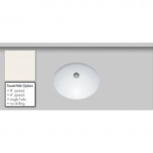 Strasser Woodenwork 69.793.8 - 43 X 19 X 1.25 Countertop Quartz Lattice Oval White