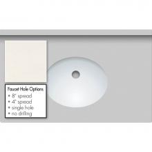 Strasser Woodenwork 69.802.8 - 31 X 19 X 1.25 Countertop Quartz Lattice Oval White