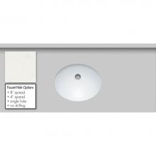 Strasser Woodenwork 69.427.8 - 43 X 19 X 1.25 Countertop Quartz Cotton White Oval White