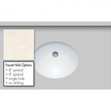 Strasser Woodenwork 69.139.1 - 31 X 19 X 1.25 Countertop Quartz London Grey Oval White