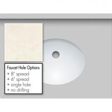 Strasser Woodenwork 69.141.8 - 25 X 19 X 1.25 Countertop Quartz London Grey Oval White