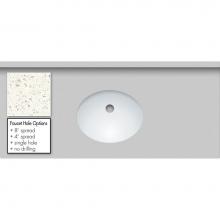Strasser Woodenwork 69.794.4 - 43 X 19 X 1.25 Countertop Quartz Pearl White Polished Oval White