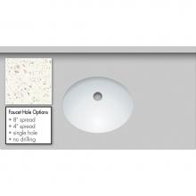 Strasser Woodenwork 69.798.4 - 37 X 19 X 1.25 Countertop Quartz Pearl White Polished Oval White