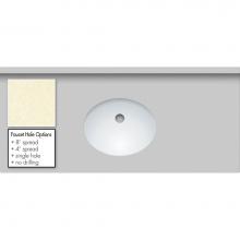 Strasser Woodenwork 69.428.8 - 43 X 19 X 1.25 Countertop Quartz Botticcino Oval White