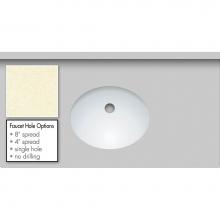 Strasser Woodenwork 69.328.1 - 37 X 19 X 1.25 Countertop Quartz Botticcino Oval White