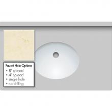 Strasser Woodenwork 69.140.0 - 31 X 19 X 1.25 Countertop Quartz Dreamy Marfil Oval White