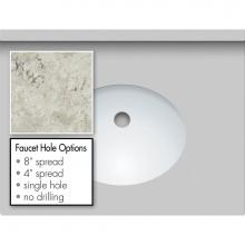 Strasser Woodenwork 69.885.4 - 25 X 19 X 1.25 Countertop Quartz Via Augusta Oval White
