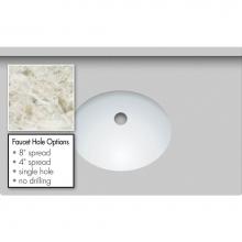 Strasser Woodenwork 69.856.4 - 31 X 19 X 1.25 Countertop Quartz Sangda Falls Oval White