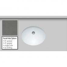 Strasser Woodenwork 69.841.0 - 37 X 19 X 1.25 Countertop Quartz Grey Lake Oval White