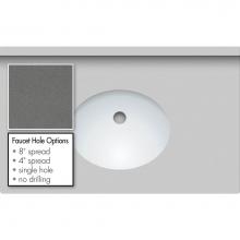 Strasser Woodenwork 69.842.8 - 31 X 19 X 1.25 Countertop Quartz Grey Lake Oval White