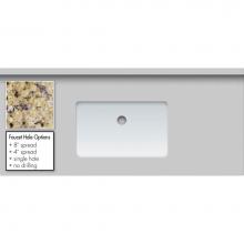 Strasser Woodenwork 65.370.4 - 43 X 19 X 1.25 Countertop Granite New Ven Gold Sm Rect White