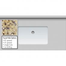Strasser Woodenwork 65.354.4 - 37 X 19 X 1.25 Countertop Granite New Ven Gold Sm Rect White