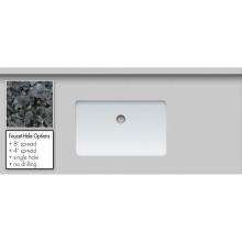 Strasser Woodenwork 65.361.8 - 43 X 19 X 1.25 Countertop Granite Blue Pearl Sm Rect White