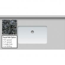 Strasser Woodenwork 65.345.8 - 37 X 19 X 1.25 Countertop Granite Blue Pearl Sm Rect White