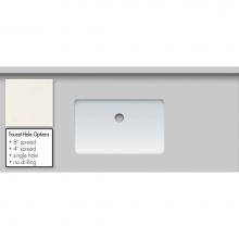 Strasser Woodenwork 65.368.8 - 43 X 19 X 1.25 Countertop Quartz Lattice Sm Rect White