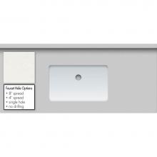 Strasser Woodenwork 65.364.8 - 43 X 19 X 1.25 Countertop Quartz Cotton White Sm Rect White