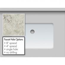 Strasser Woodenwork 65.885.8 - 25 X 19 X 1.25 Countertop Quartz Via Augusta Rect White