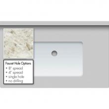 Strasser Woodenwork 65.856.4 - 31 X 19 X 1.25 Countertop Quartz Sangda Falls Rect White