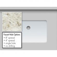Strasser Woodenwork 65.857.1 - 25 X 19 X 1.25 Countertop Quartz Sangda Falls Rect White