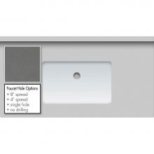 Strasser Woodenwork 65.841.1 - 37 X 19 X 1.25 Countertop Quartz Grey Lake Rect White