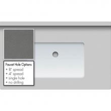 Strasser Woodenwork 65.842.4 - 31 X 19 X 1.25 Countertop Quartz Grey Lake Rect White