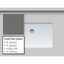 Strasser Woodenwork 65.843.0 - 25 X 19 X 1.25 Countertop Quartz Grey Lake Rect White
