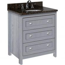 Strasser Woodenwork 58-253 - 30 X 21 X 34.5 Belltown Vanity Shaker Lapis Night 3 Drw