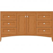 Strasser Woodenwork 30-893 - 60 X 18 X 34.5 Wallingford View Vanity Shaker Nat Cherry Sb