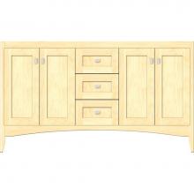 Strasser Woodenwork 30-709 - 60 X 21 X 34.5 Wallingford View Vanity Shaker Nat Maple Db