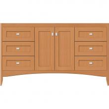 Strasser Woodenwork 30-854 - 60 X 21 X 34.5 Wallingford View Vanity Shaker Nat Oak Sb