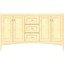 Strasser Woodenwork 32-528 - 60 X 21 X 34.5 Wallingford View Vanity Ogee Miter Nat Maple Db