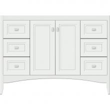 Strasser Woodenwork 34-037 - 48 X 18 X 34.5 Wallingford View Vanity Ogee Miter Powder Grey Sb