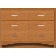 Strasser Woodenwork 46-118 - 48 X 18 X 34.5 Ravenna Town Vanity Slab Nat Cherry 6 Drw