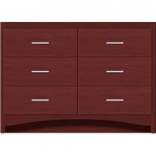 Strasser Woodenwork 46-114 - 48 X 18 X 34.5 Ravenna Town Vanity Slab Dk Cherry 6 Drw